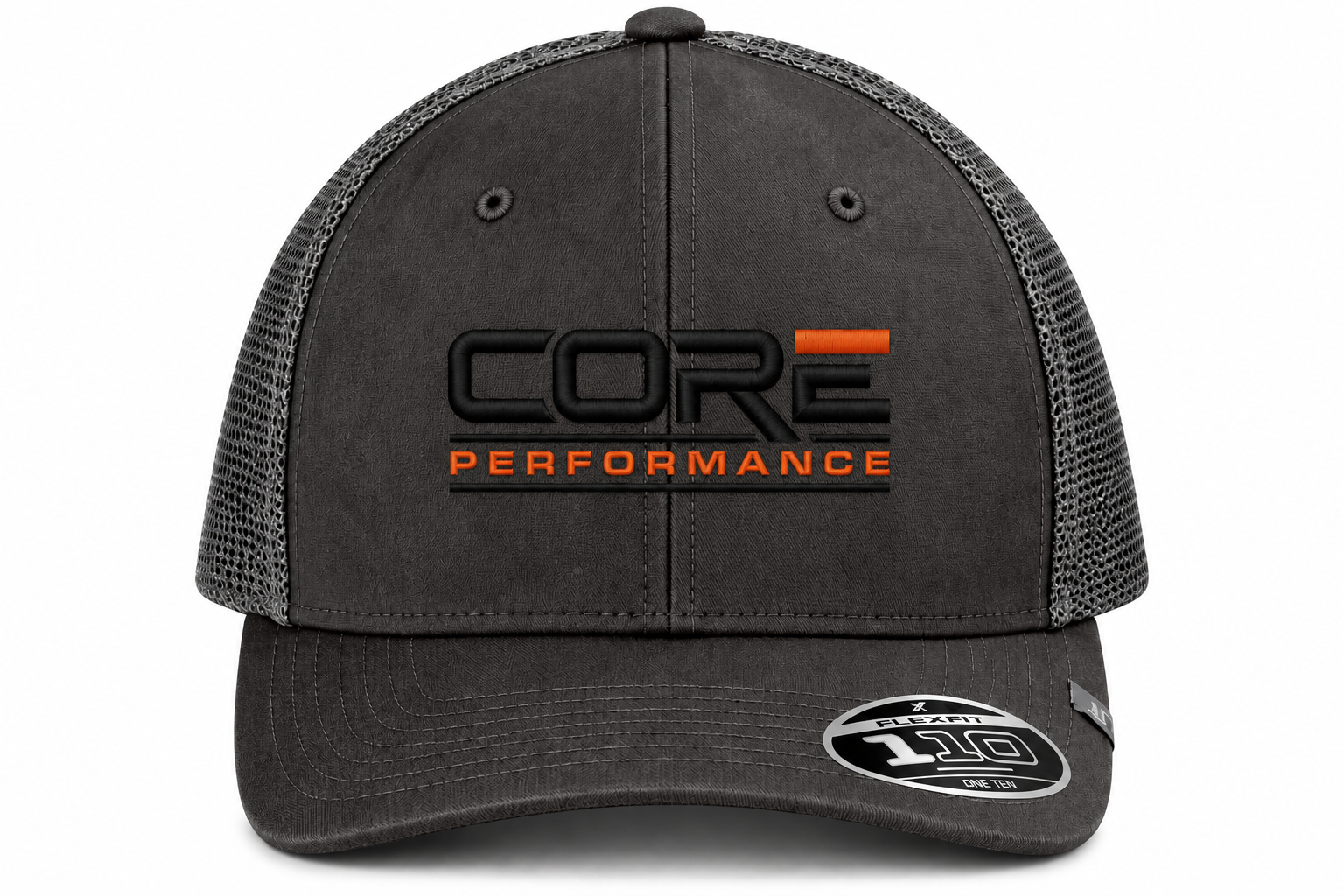 CORE Performance BLACK HEATHER W/ ORANGE Hat
