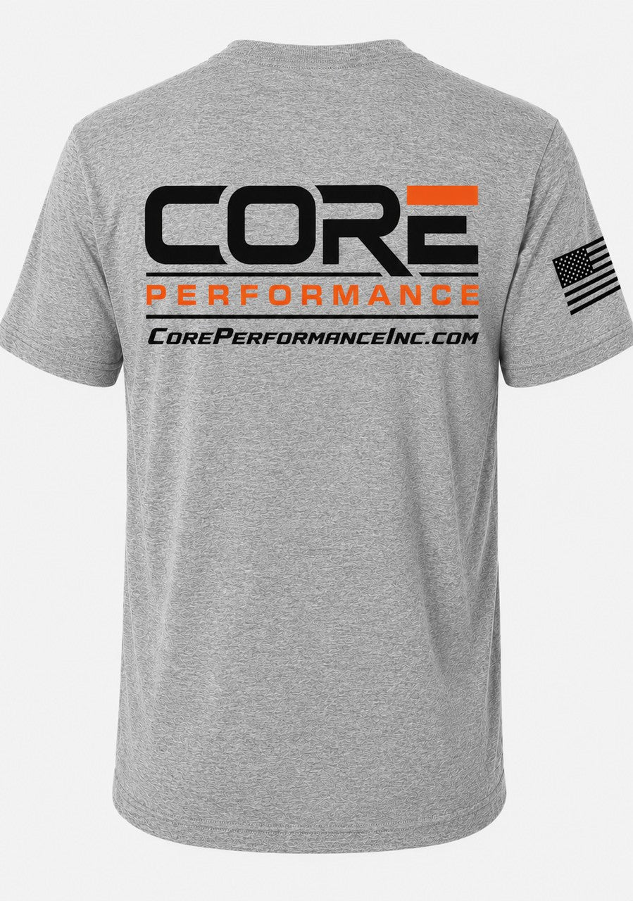 CORE Performance Heather Grey W/ Fox Orange Tee