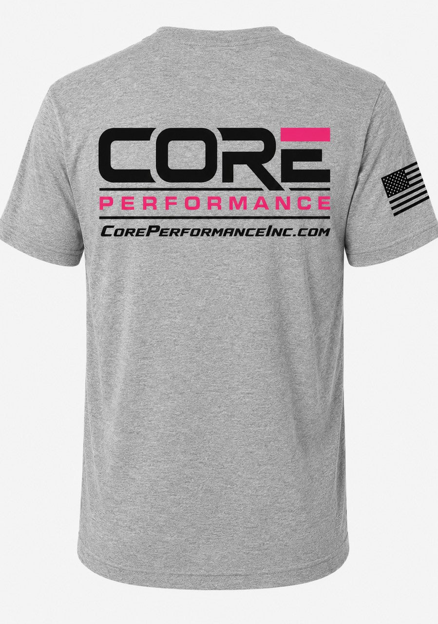 CORE Performance Heather Grey W/ Hot Pink Tee