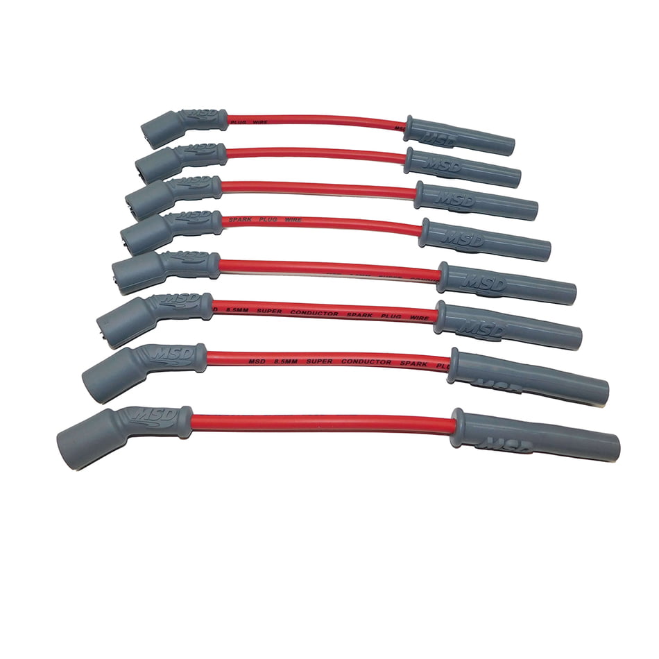 MSD 8.5MM SUPER CONDUCTOR SPARK PLUG WIRE SET CHEVROLET, GMC LS SERIES TRUCK 4.8L, 5.3L, 6.0L.