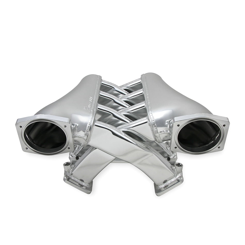 HOLLEY SNIPER EFI FABRICATED INTAKE MANIFOLD DUAL PLENUM 102MM GM LS3/L92, TB SPACERS, AND SILVER FUEL RAIL KIT
