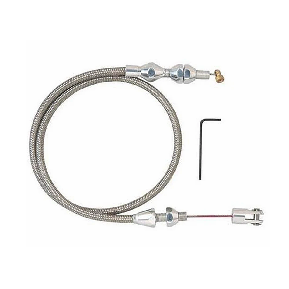 LOKAR POLISHED HI-TECH THROTTLE CABLE KIT GM LS1 / RAM JET 350