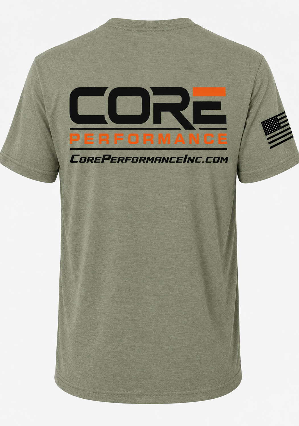 CORE Performance Light Olive W/ Fox Orange Tee