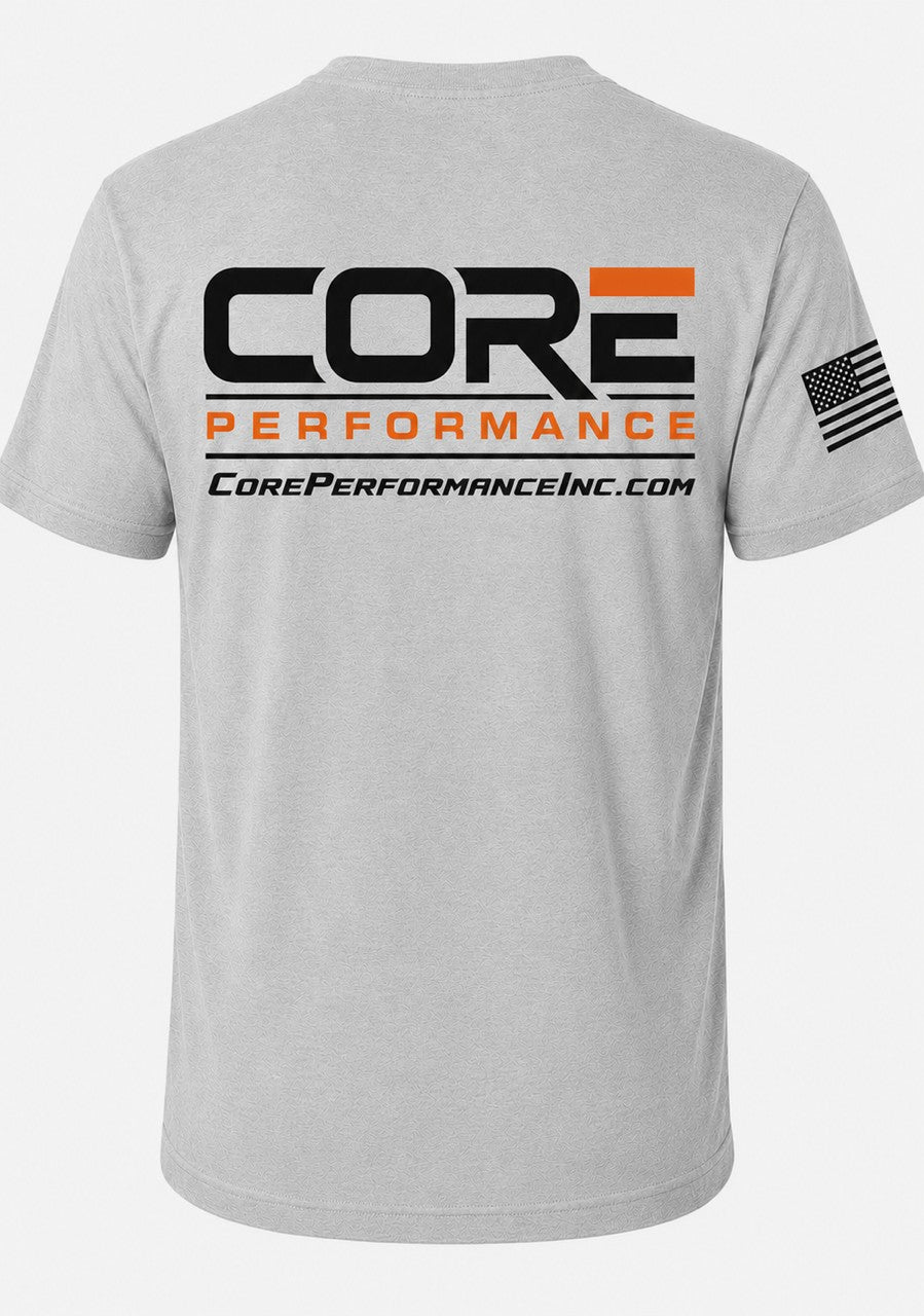 CORE Performance Light Grey W/ Fox Orange Tee