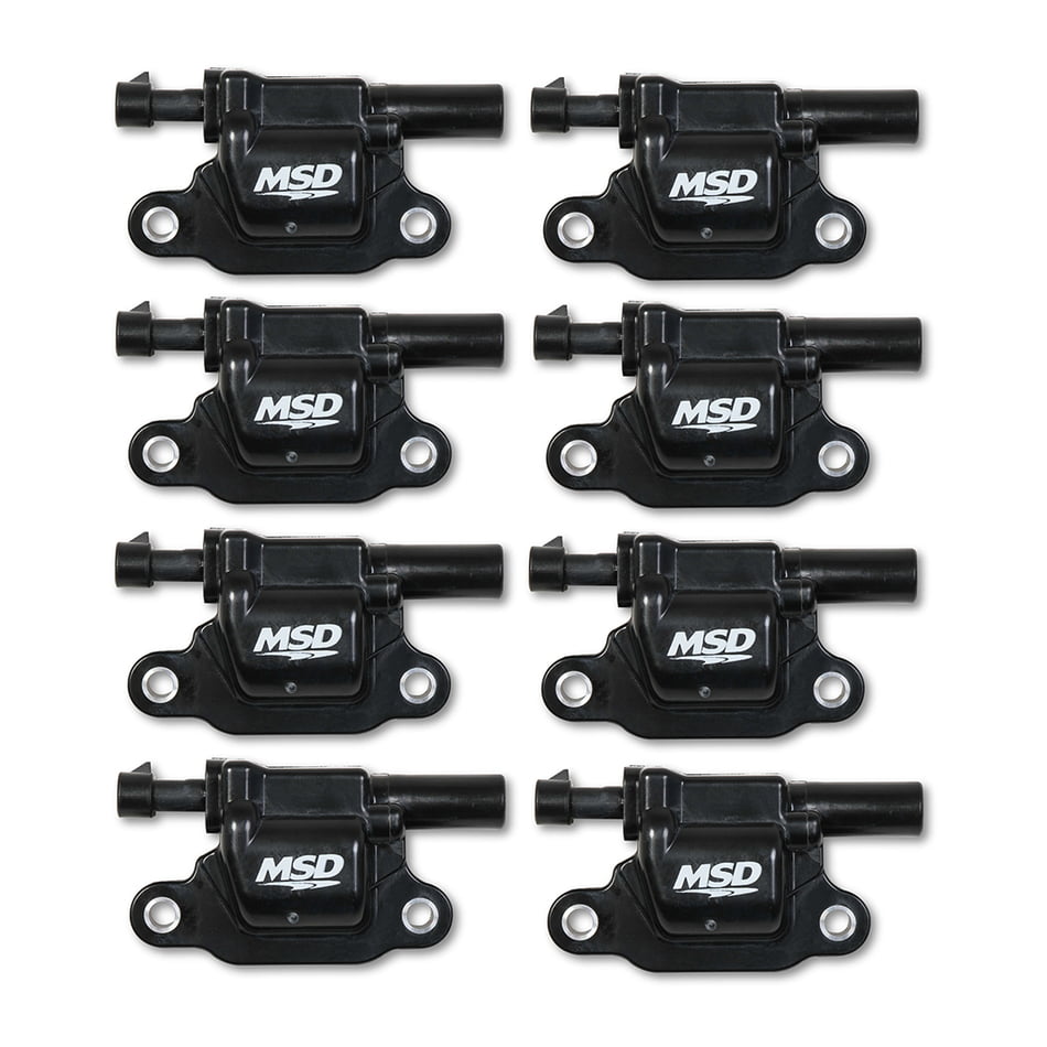 MSD BLASTER IGNITION COILS 2014 AND UP GM GEN V LT / DIRECT INJECTED ENGINE / BLACK / SQUARE / 8 PACK