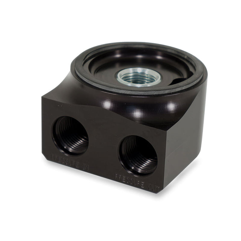 CORE LS STYLE REMOTE BILLET OIL FILTER ADAPTER / PAN MOUNT STANDARD - CORE performance automotive part | [' oiling system', '  remote oil filter adapters']